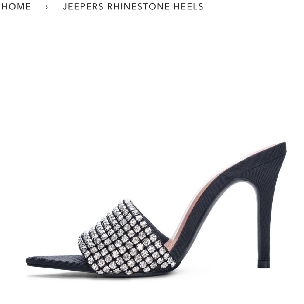 Chinese Laundry Jeepers Black Rhinestone Heels - Picture 8 of 9